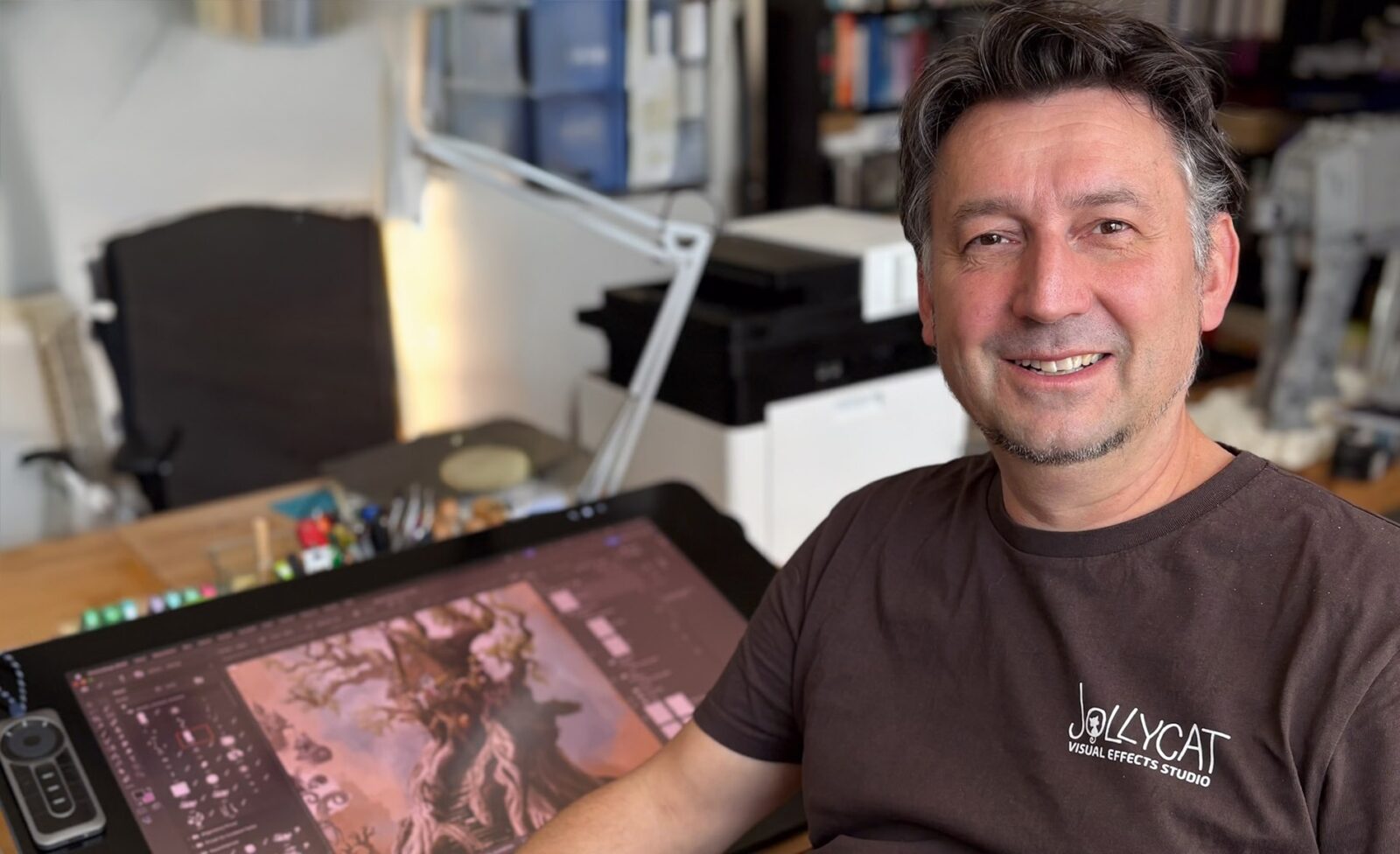 David Moretto beim digitalen Zeichnen