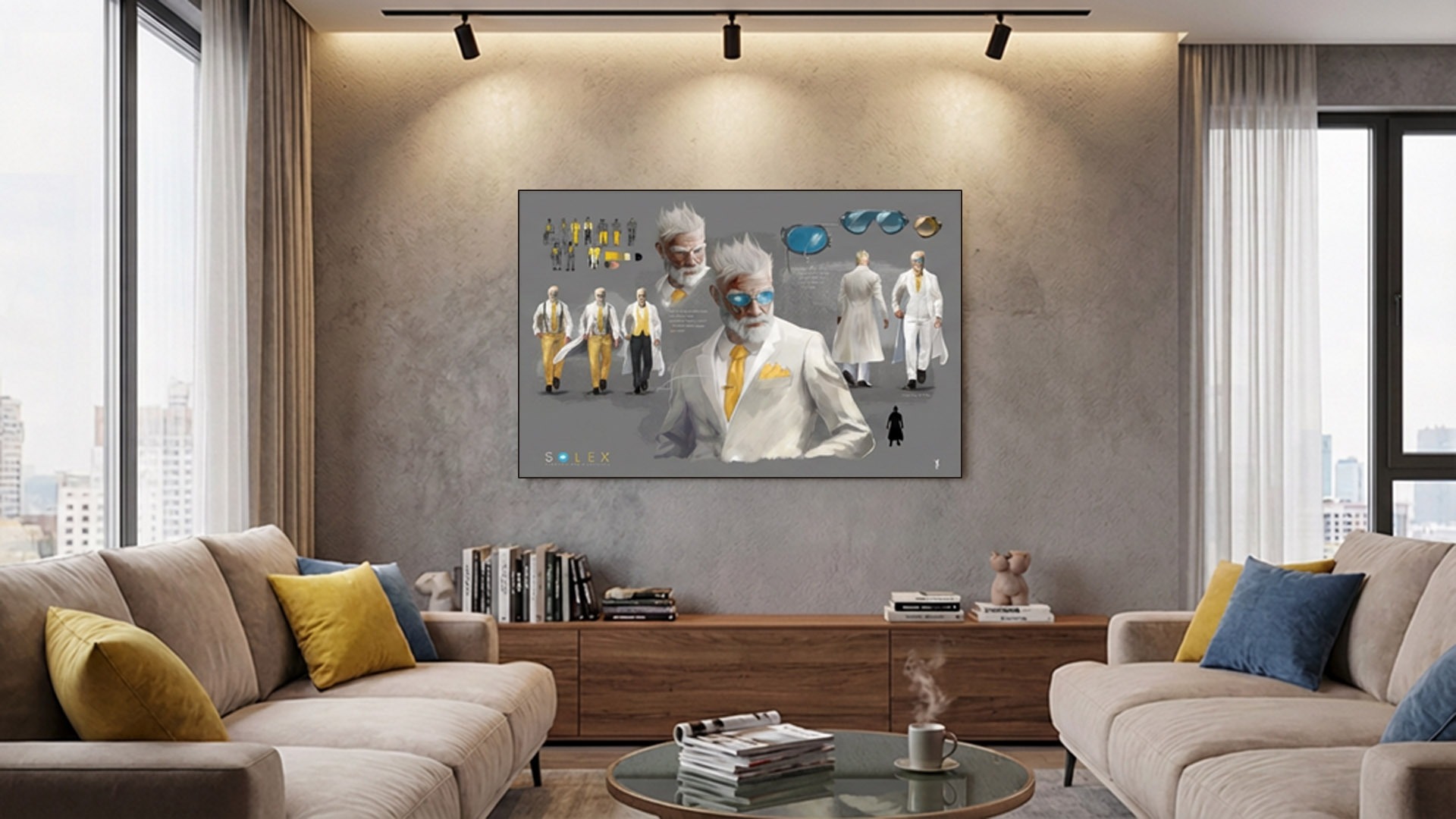 Solex als gerahmtes Kunstwerk im Raum