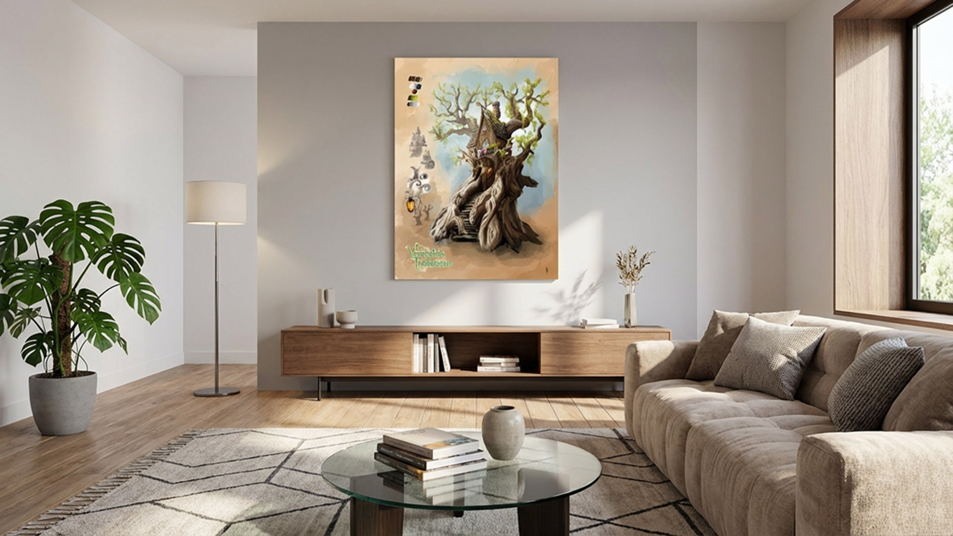 Das Vermächtnis der Traumweber als gerahmtes Kunstwerk im Raum