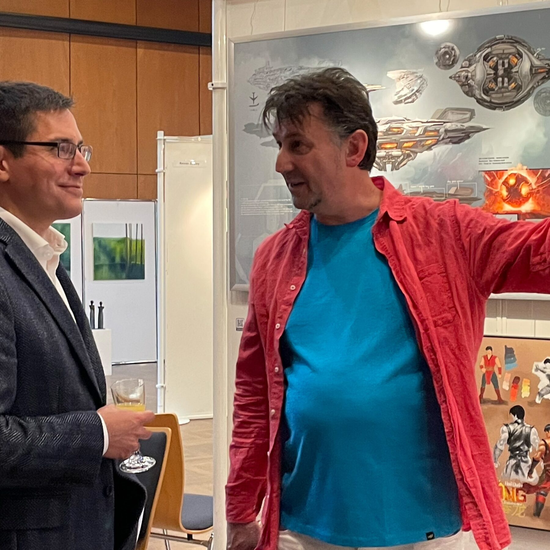 Ausstellung02 Bürgermeister mit Interesse an meinen Bildern